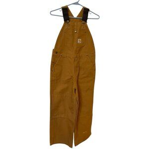 Carhartt Overalls Boys 10 Tan Double Knee Tan Cotton Canvas Outdoor